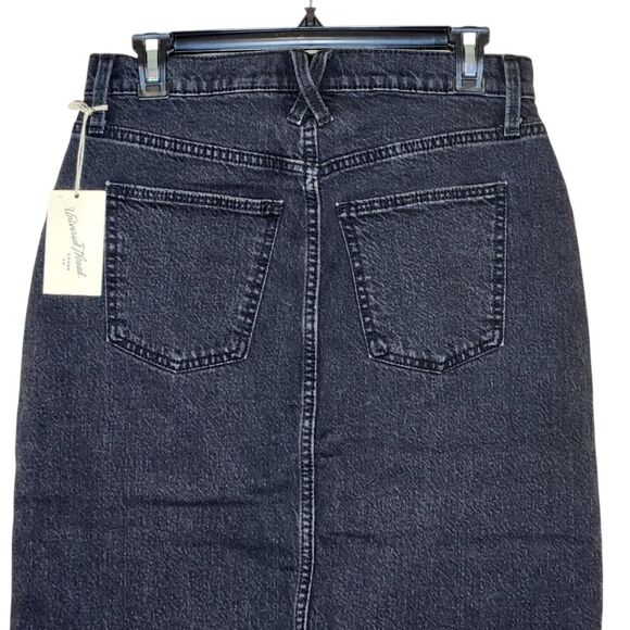 Universal Threads Target Denim Midi Skirt Black 5 Pocket Style Women's 6 NWT - Picture 4 of 9